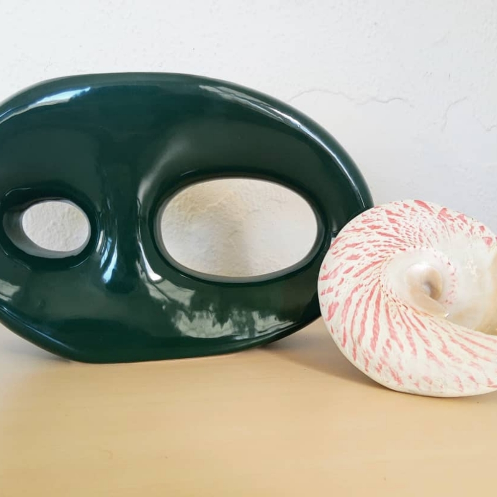 Asymmetric Green Vase